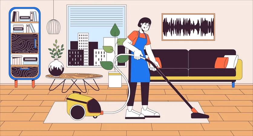 Professional cleaning service  Illustration