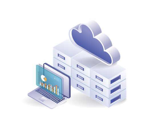 Professional cloud server data analysis  Illustration