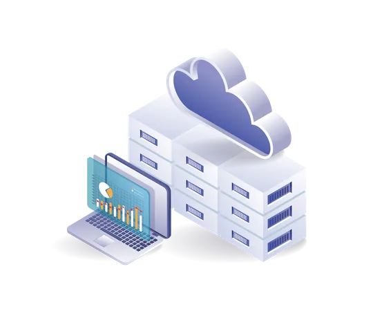 Professional cloud server data analysis  Illustration