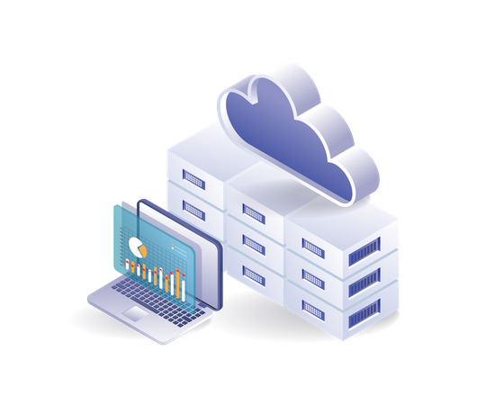 Professional cloud server data analysis  일러스트레이션