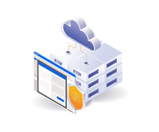 Professional cloud server technology security management application  일러스트레이션