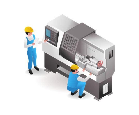 Professional cnc machine operator  Illustration