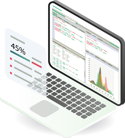 Professional Computer Data Analysis Dashboard  Illustration