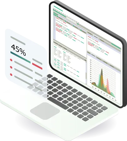 Professional Computer Data Analysis Dashboard  Illustration