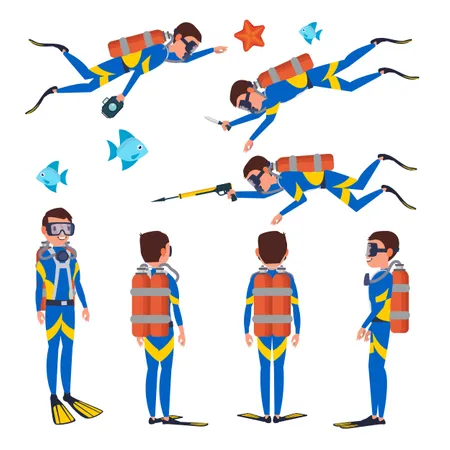 Professional Diver  Illustration