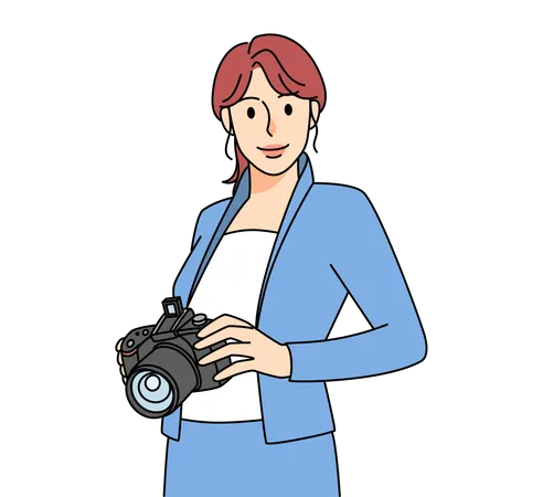 Professional female photographer  Illustration