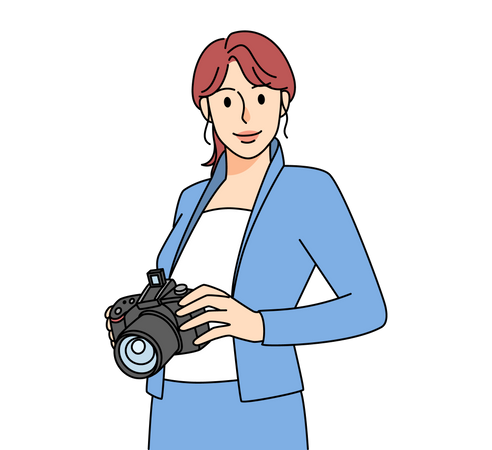 Professional female photographer  일러스트레이션