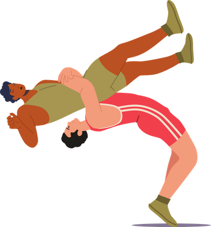 Professional fighter defeating player Illustration