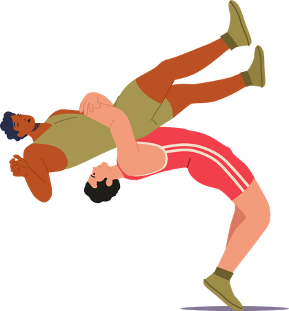 Professional fighter defeating player  Illustration