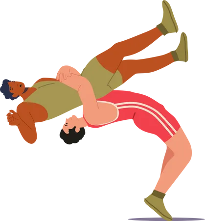 Professional fighter defeating player  Illustration