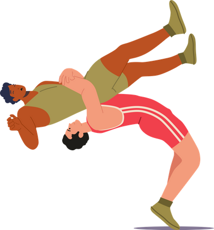 Professional fighter defeating player  イラスト