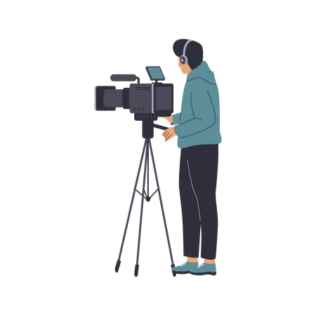Professional Cameraman Illustration Illustration For Websites Landing Pages Mobile Apps Posters And Banners Illustration