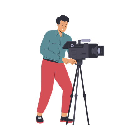 Professional Film Cameraman  Illustration