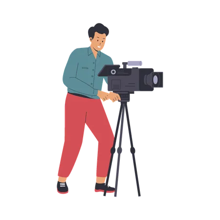 Professional Film Cameraman  Illustration