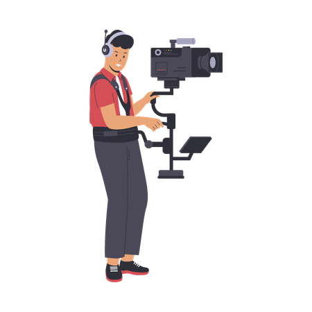 Professional Film Cameraman  Illustration