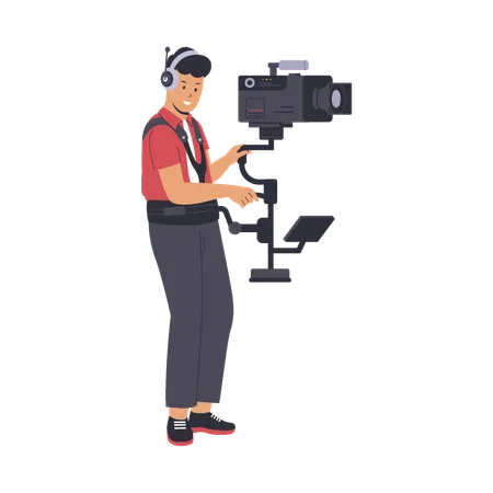 Professional Film Cameraman  Illustration