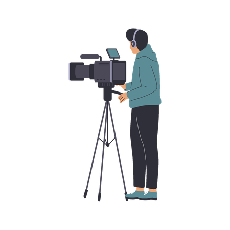 Professional Film Cameraman  Illustration