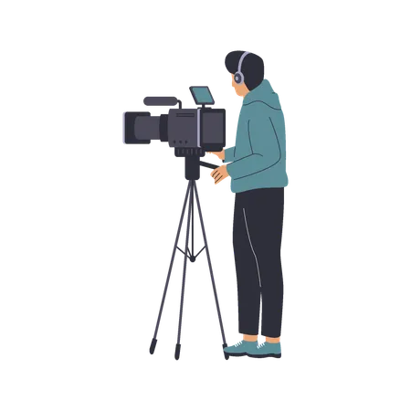 Professional Film Cameraman  Illustration