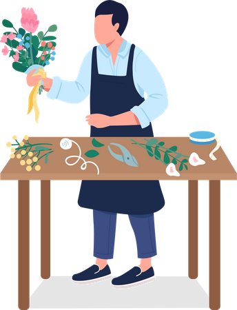 Professional florist  Illustration