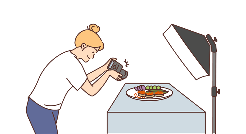 Professional food photographer  Illustration