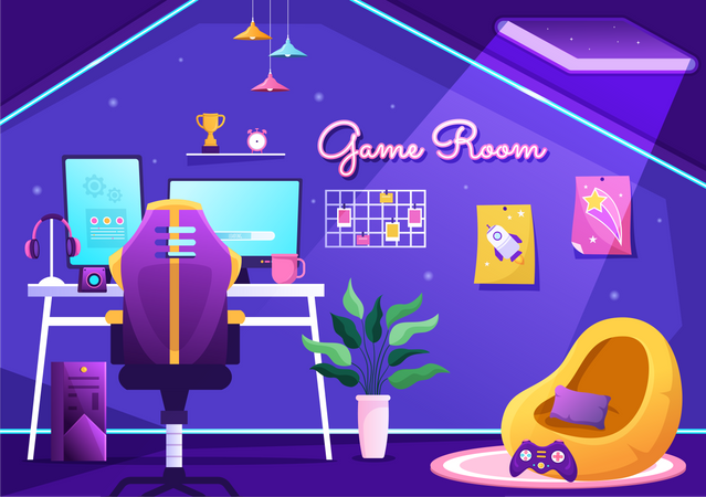 Professional gaming room  Illustration