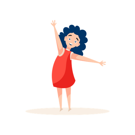 Professional girl dancer dancing  Illustration