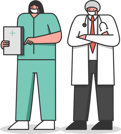 Professional Healthcare Staff Doctors  Illustration