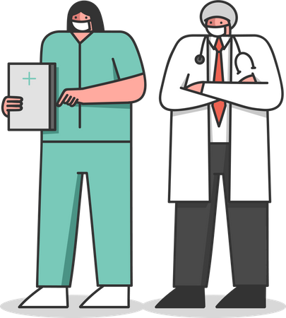 Professional Healthcare Staff Doctors  Illustration