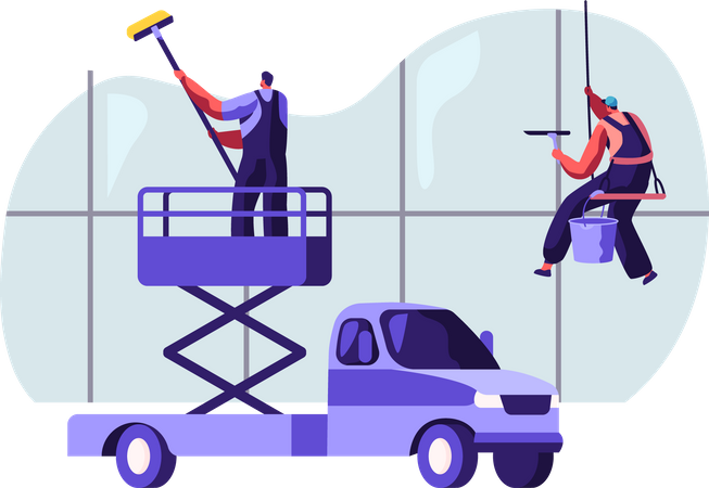 Professional Industrial Deep Cleaning Company Illustration