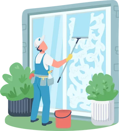 Professional janitor Illustration