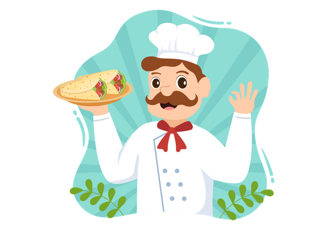 Professional Kebab Chef  Illustration