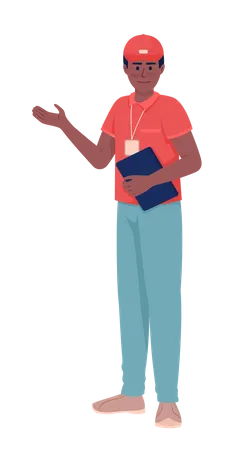 Professional male delivery boy  Illustration