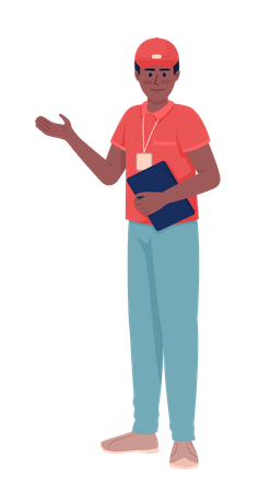 Professional male delivery boy  Illustration