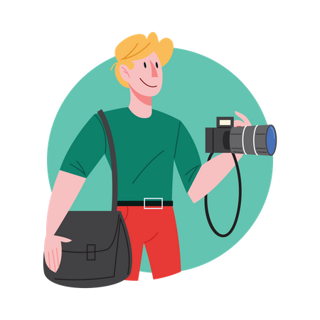 Professional male photographer  일러스트레이션