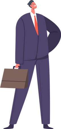 Professional Man With Briefcase  Illustration
