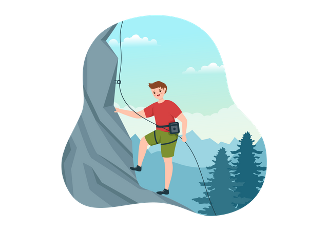 Professional mountain climber Illustration
