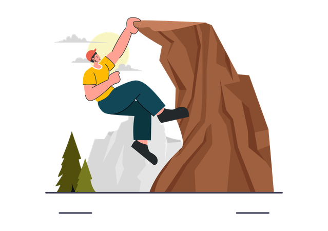 Professional mountain climber  Illustration