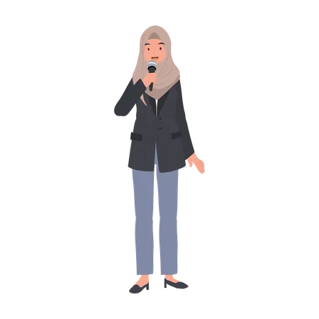 Professional Muslim Woman Speaker  Illustration