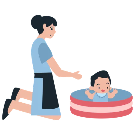 Professional nanny care  Illustration