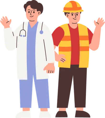 Professional People with Various Occupations  Illustration