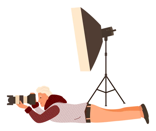 Professional photographer doing photography  Illustration