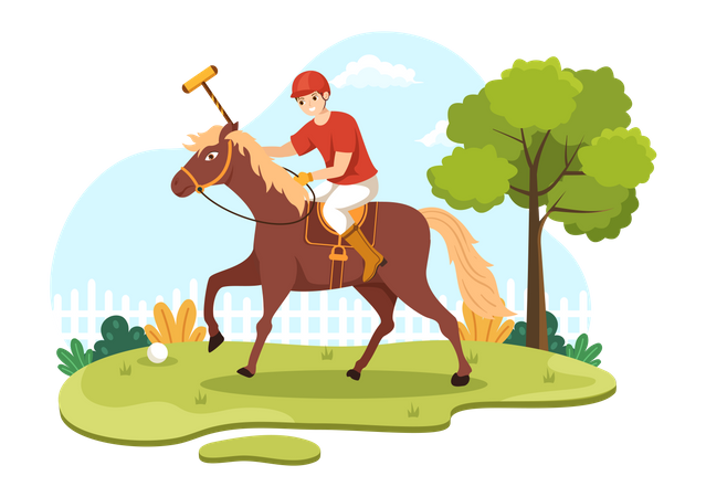 Professional polo player  Illustration