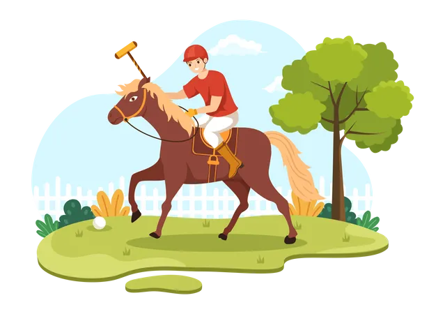 Professional polo player  Illustration