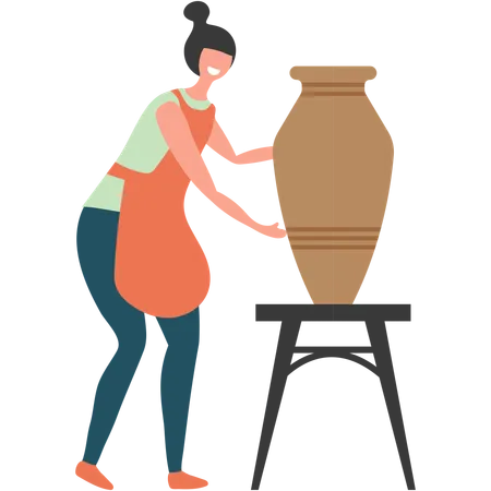 Professional pottery artist  Illustration