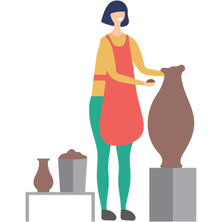 Professional pottery artist  Illustration