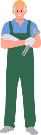 Professional railway service man  Illustration