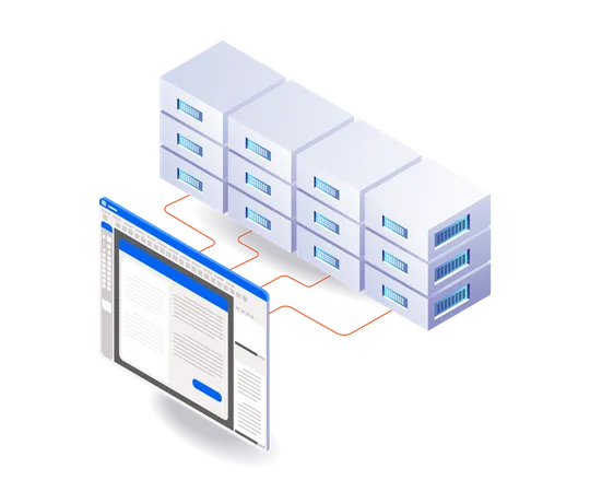 Professional server data analysis application  Illustration