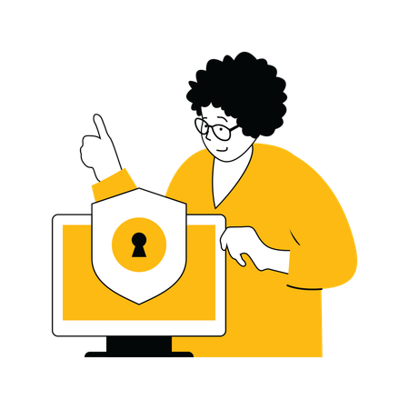 Professional showing system security  Illustration