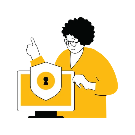 Professional showing system security  Illustration