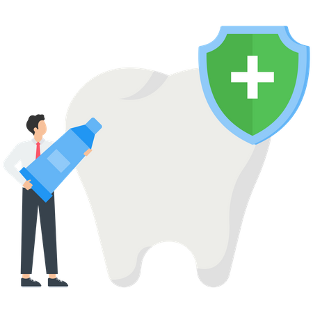 Professional teeth cleaning, oral hygiene and whitening  Illustration